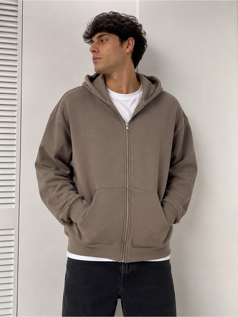 Athletic Works Zip Hoodie 3XL Taupe Oversized Streetwear NWT